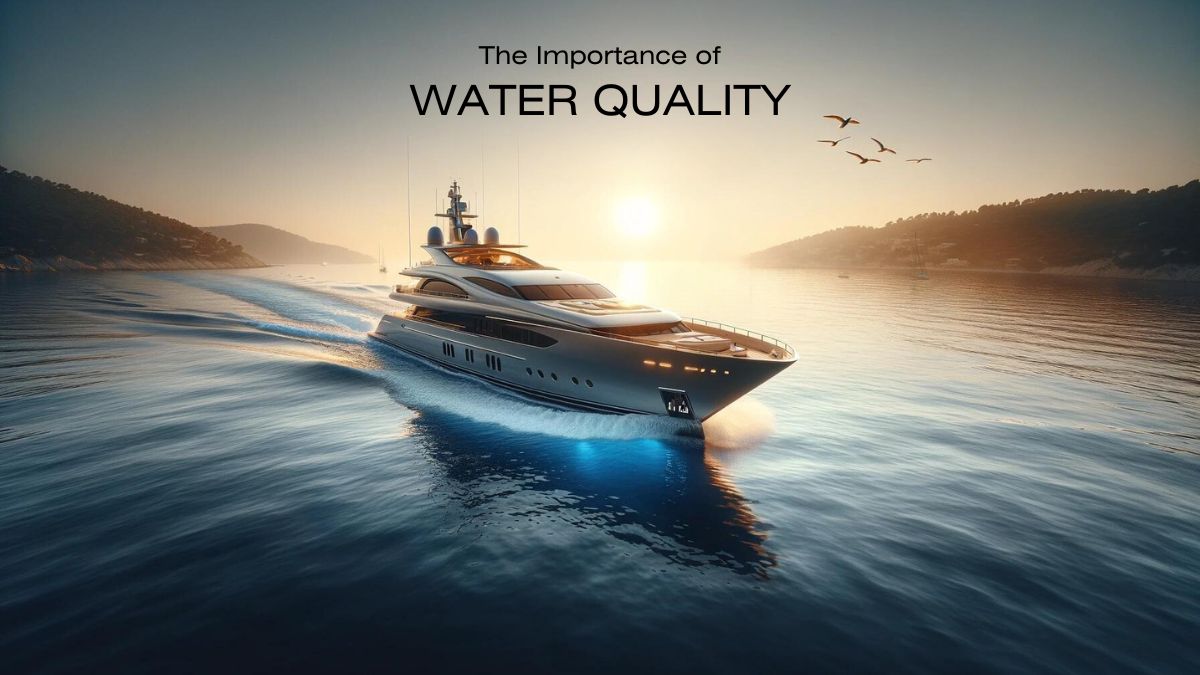 Superyacht with title "The Importance Of Water Quality"
