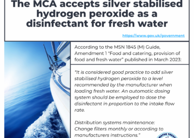 MCA accepts silver stabilised hydrogen peroxide as a disinfectant for fresh water 2024
